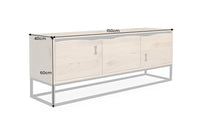 MAMMUT ARTWORK design TV lowboard 150cm natural black oak tree edge metal
