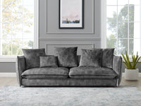 Design 3-Sitzer Sofa COCOONING 225cm champagner beige Samt Federkern
