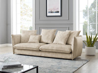 Design 3-Sitzer Sofa COCOONING 225cm champagner beige Samt Federkern