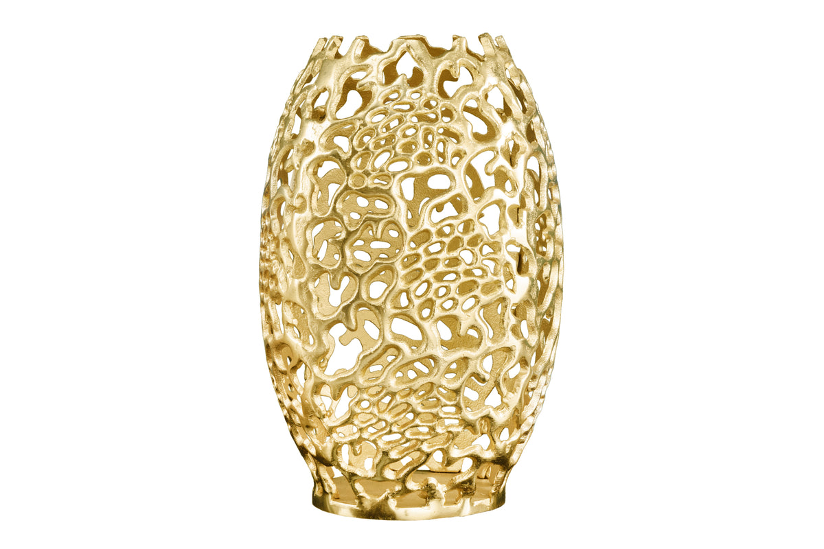 Filigrane Design XXL Vase ABSTRACT LEAF gold Handarbeit