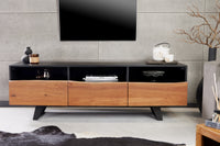 ORGANIC ARTWORK Industrial design TV board 140cm solid acacia wood iron frame