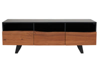 ORGANIC ARTWORK Industrial design TV board 140cm solid acacia wood iron frame