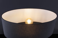 Design Tischlampe CROWNTAIL 65cm schwarz rot Stoffschirm Marmorfuß