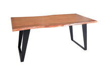ORGANIC ARTWORK solid wood dining table 180cm acacia industrial design iron frame tree edge