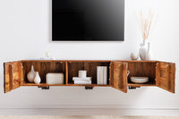 SCORPION solid wood TV bench 160cm brown mango lowboard wall cabinet
