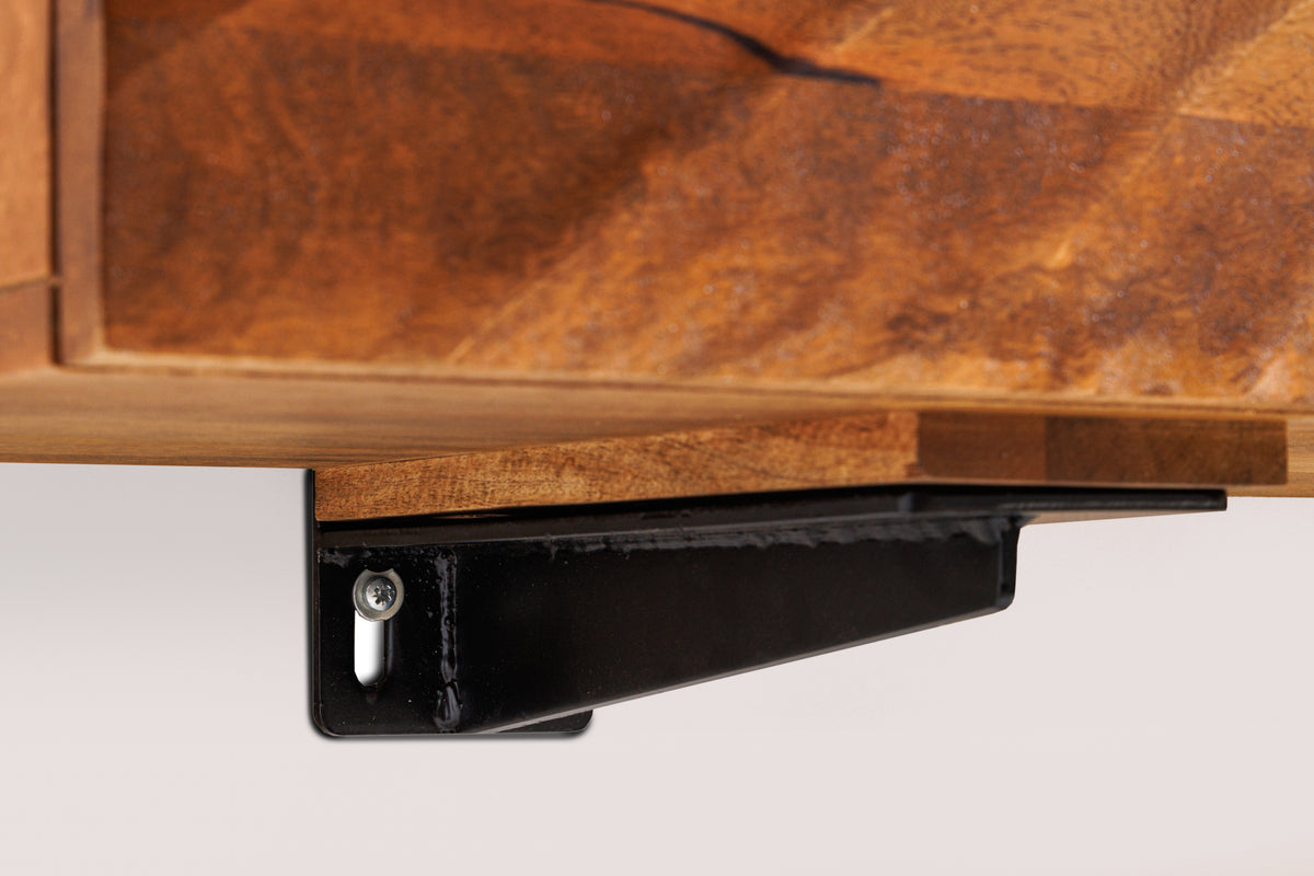 SCORPION solid wood TV bench 160cm brown mango lowboard wall cabinet