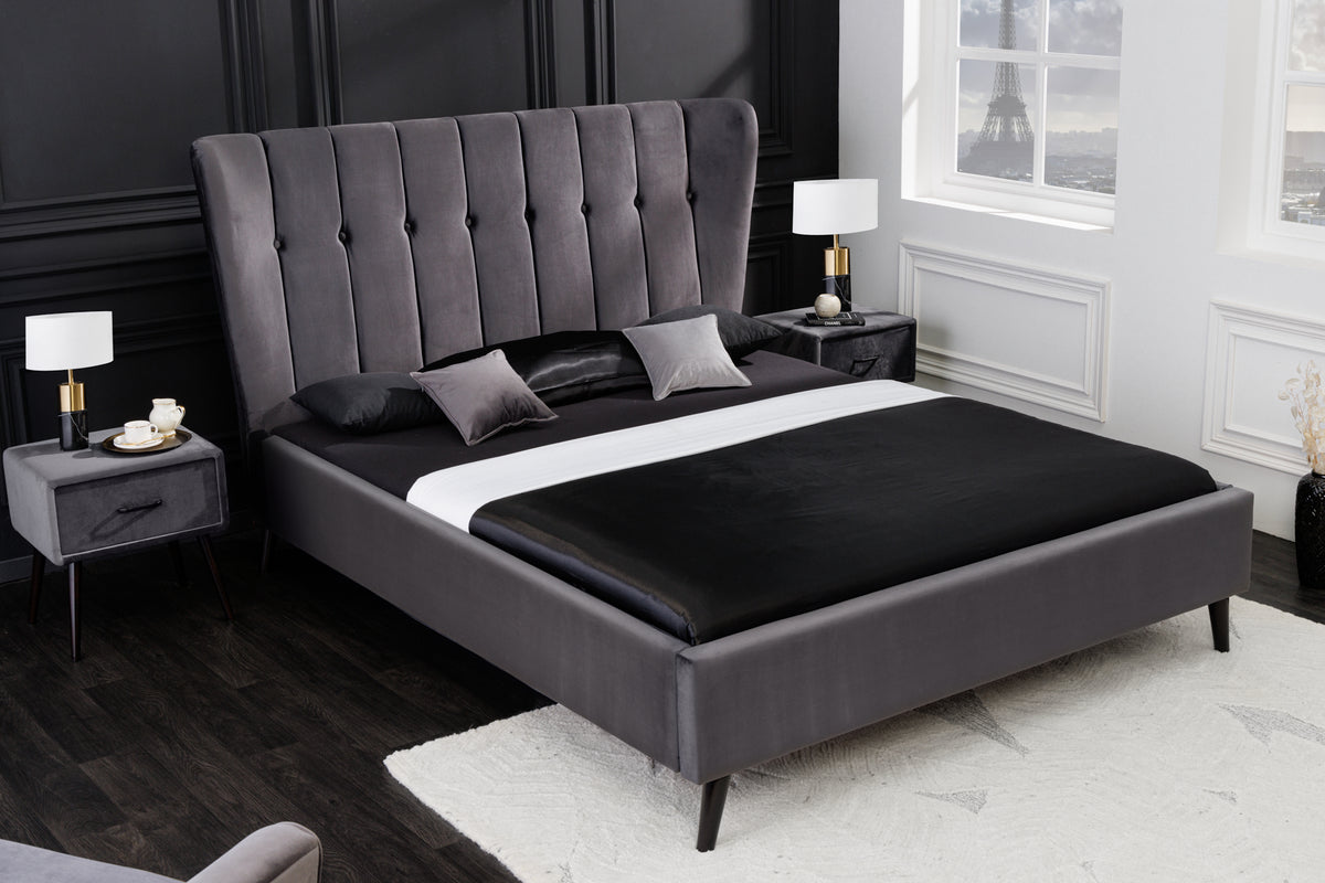 SIXTIES Modernes Doppelbett 160x200cm Queensize Polsterbett