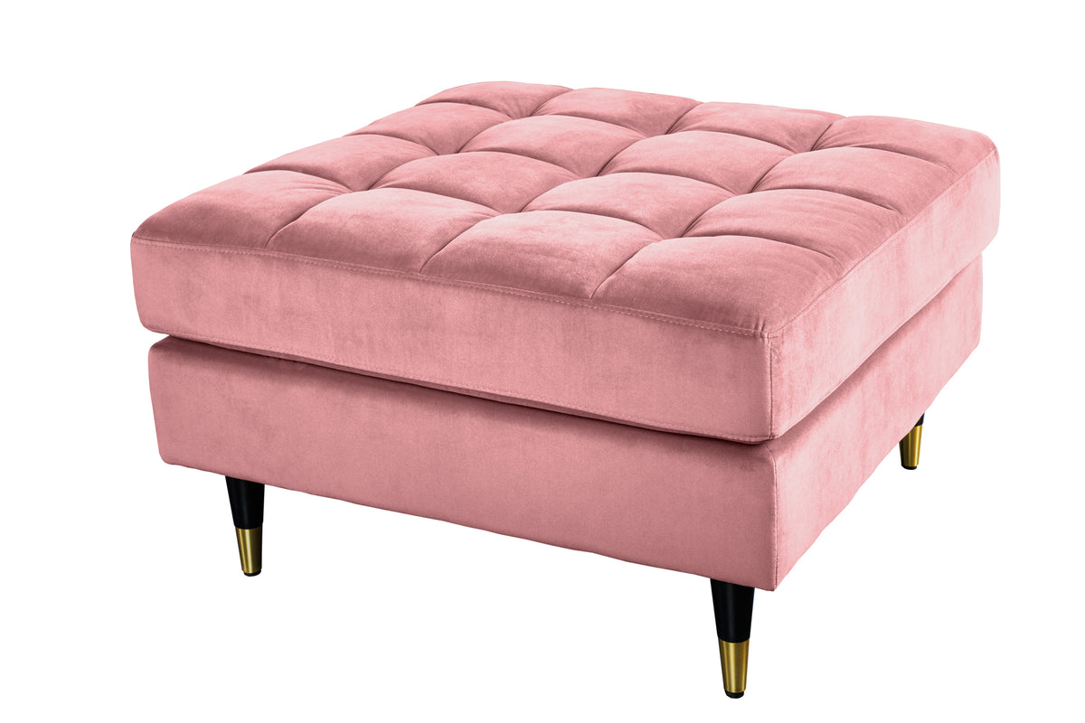 Design Hocker COZY VELVET 80cm altrosa gold Samt Metallfüße