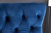 CASTLE DELUXE Design Barhocker Samt silber Edelstahl Chesterfield