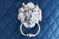 CASTLE DELUXE Design Barhocker Samt silber Edelstahl Chesterfield