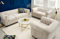 Chesterfield 2er Sofa 150cm Samt 2-Sitzer mit Knopfheftung und Federkern