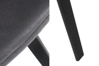 Design Stuhl NORDIC STAR Microfaser Massivholz schwarz mit Armlehne gepolstert