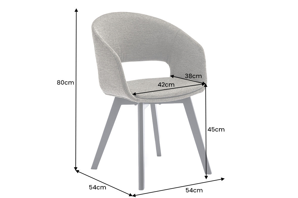 Design Stuhl NORDIC STAR Microfaser Massivholz schwarz mit Armlehne gepolstert