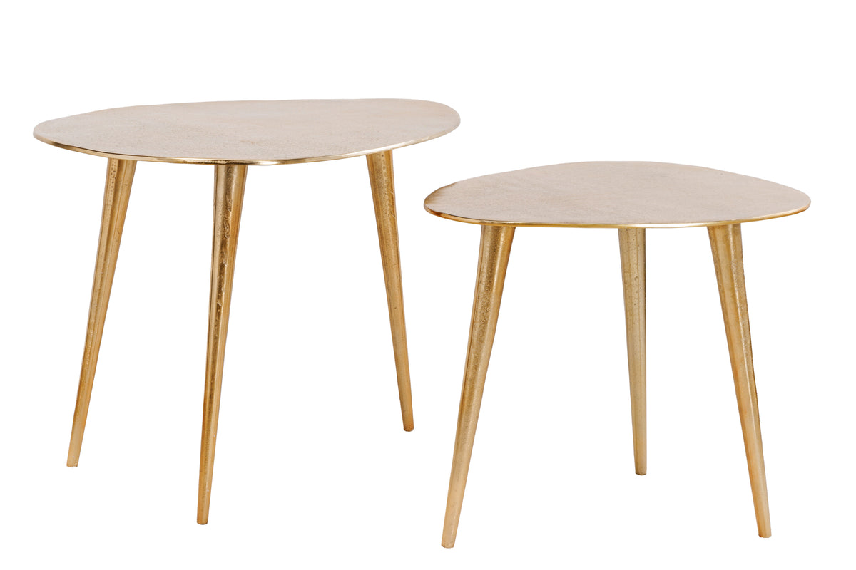 2er Set Couchtisch ELEMENTS 50cm Metall Handarbeit