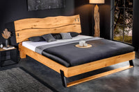 Massivholz Doppelbett AMAZONAS 180x200cm natur Wildeiche Baumkante