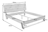 Massivholz Doppelbett AMAZONAS 180x200cm natur Wildeiche Baumkante