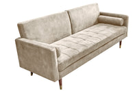 COUTURE Modernes Schlafsofa 196cm Microvelours 3-Sitzer Couch Bettfunktion ink. Kissen