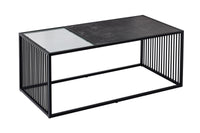 ARCHITECTURE Design Couchtisch 100cm schwarz Marmor Rauchglas Metall