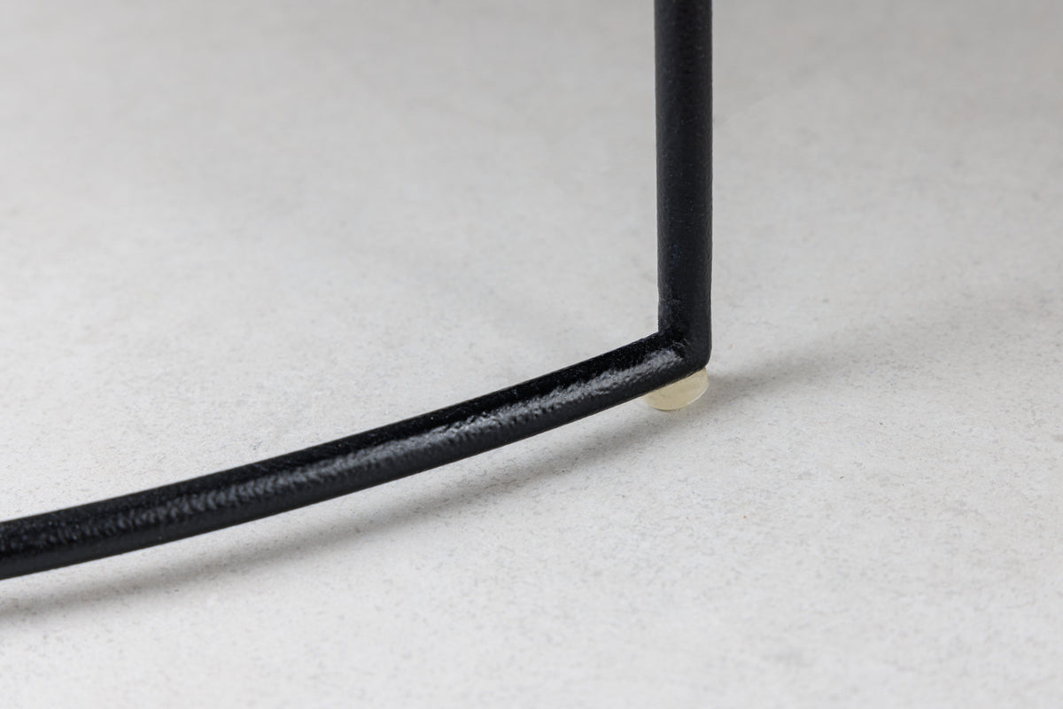2er Set Runde Couchtische ELEMENTS 60cm schwarz Metall Tabletttisch Beistelltisch handmade