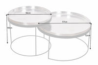 2er Set Runde Couchtische ELEMENTS 60cm schwarz Metall Tabletttisch Beistelltisch handmade