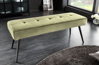 BOUTIQUE design bench 100cm velvet black metal legs