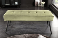 BOUTIQUE design bench 100cm velvet black metal legs