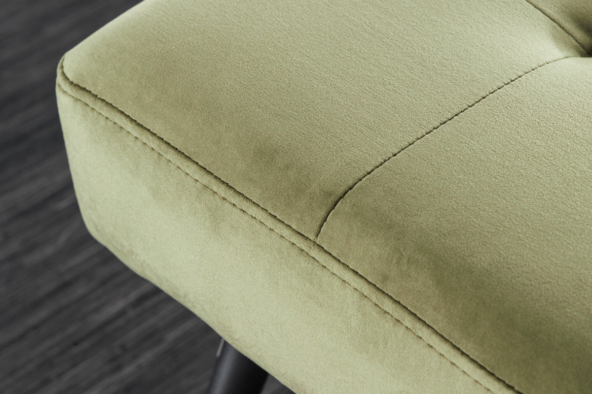 BOUTIQUE design bench 100cm velvet black metal legs