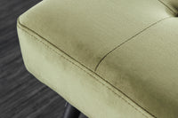 BOUTIQUE design bench 100cm velvet black metal legs