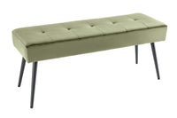 BOUTIQUE design bench 100cm velvet black metal legs