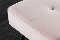 BOUTIQUE design bench 100cm velvet black metal legs