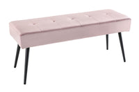 BOUTIQUE design bench 100cm velvet black metal legs