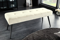 BOUTIQUE design bench 100cm velvet black metal legs