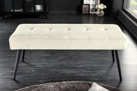 BOUTIQUE design bench 100cm velvet black metal legs