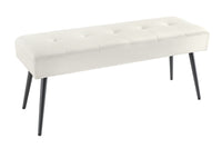 BOUTIQUE design bench 100cm velvet black metal legs