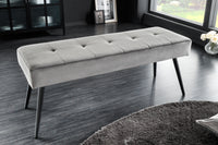 BOUTIQUE design bench 100cm velvet black metal legs