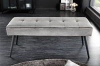 BOUTIQUE design bench 100cm velvet black metal legs