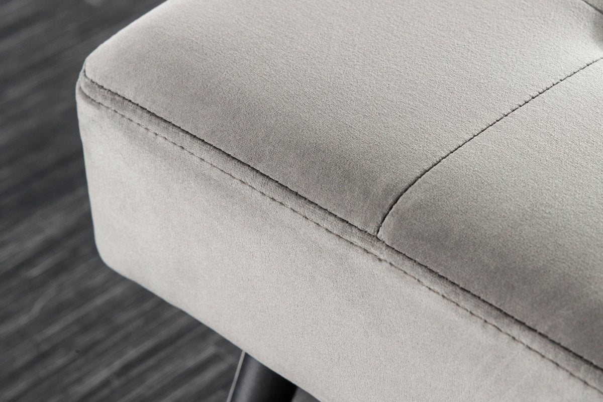 BOUTIQUE design bench 100cm velvet black metal legs