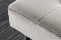 BOUTIQUE design bench 100cm velvet black metal legs