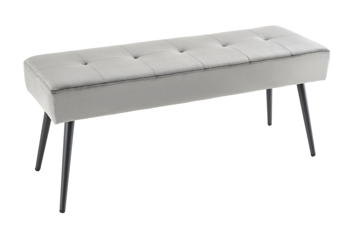 BOUTIQUE design bench 100cm velvet black metal legs