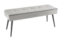 BOUTIQUE design bench 100cm velvet black metal legs