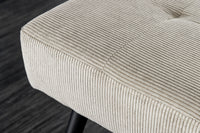 BOUTIQUE Design Sitzbank 100cm dunkelgrau Cord schwarze Metallbeine