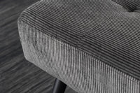 BOUTIQUE Design Sitzbank 100cm dunkelgrau Cord schwarze Metallbeine