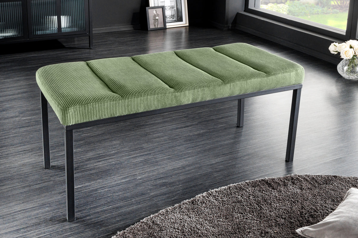 PETIT BEAUTÉ Design Sitzbank 80cm Cord schwarzes Gestell