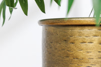 UNIT set of 2 flower pots 70/50cm gold black metal hammer design