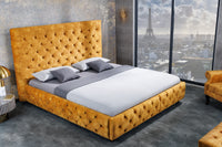Kingsize Doppelbett PARIS Samt Chesterfield Design