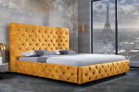 Kingsize Doppelbett PARIS Samt Chesterfield Design