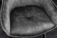 EUPHORIA Design Barhocker Samt schwarze Metallbeine Barstuhl mit Lehne