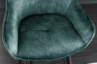 EUPHORIA Design Barhocker Samt schwarze Metallbeine Barstuhl mit Lehne