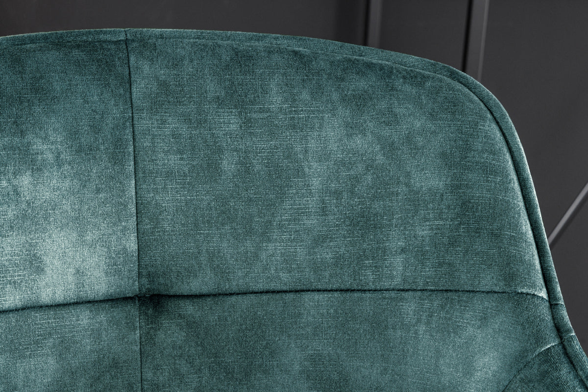 EUPHORIA Design Barhocker Samt schwarze Metallbeine Barstuhl mit Lehne