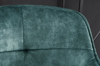 EUPHORIA Design Barhocker Samt schwarze Metallbeine Barstuhl mit Lehne